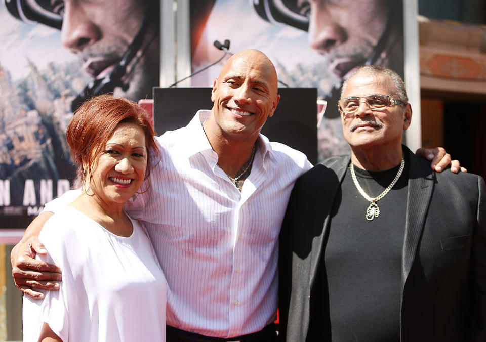 Dwayne with his parents