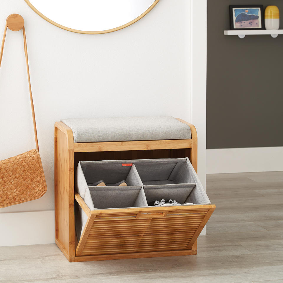 <p><a href="https://go.redirectingat.com?id=74968X1596630&url=https%3A%2F%2Fwww.containerstore.com%2Fs%2Flotus-bamboo-storage-bench%2Fd%3Fq%3Dshoe%2Bstorage%26productId%3D11006537&sref=https%3A%2F%2Fwww.housebeautiful.com%2Flifestyle%2Forganizing-tips%2Fg24566145%2Fshoe-storage-ideas%2F" rel="nofollow noopener" target="_blank" data-ylk="slk:Shop Now;elm:context_link;itc:0;sec:content-canvas" class="link ">Shop Now</a></p><p>Hidden Storage Bench</p><p>containerstore.com</p><p>$149.99</p><span class="copyright">The Container Store</span>