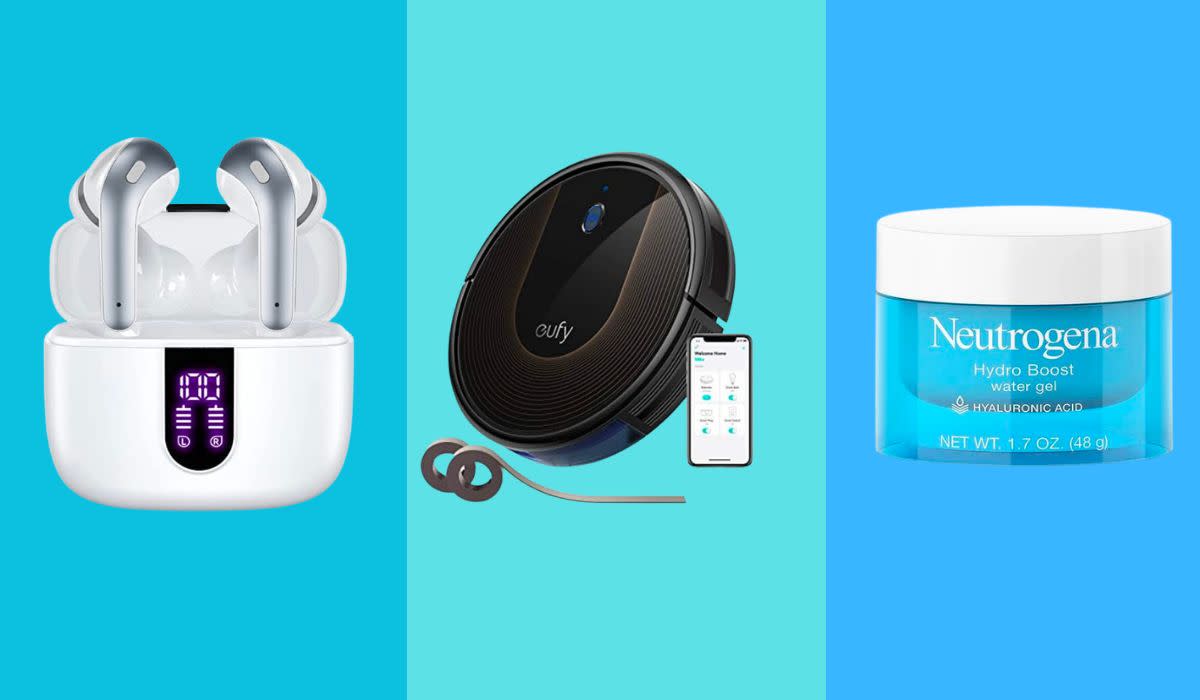 earbuds, robot vacuum and moisturizer