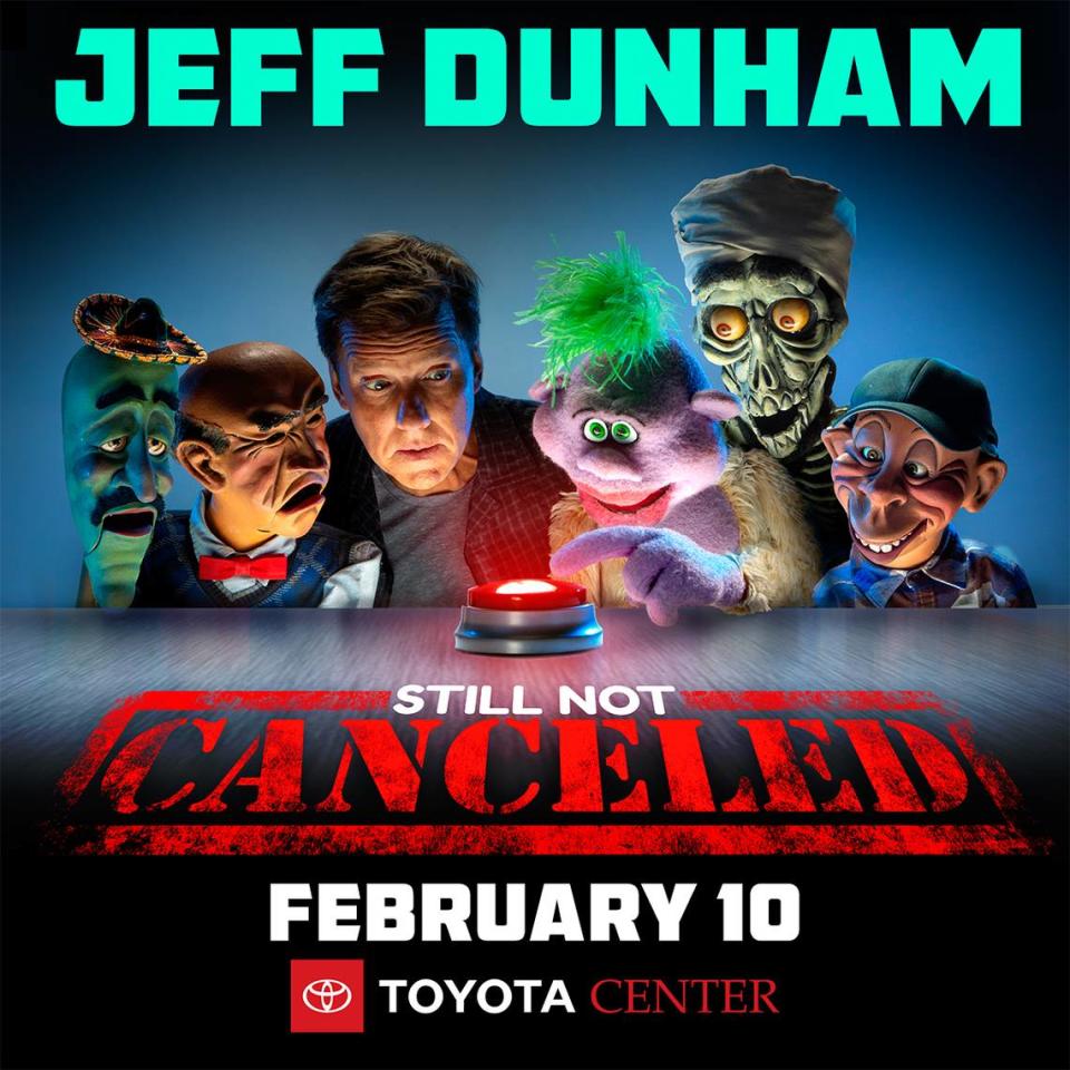 Ventriloquist and comedian Jeff Dunham will be in the Toyota Center with his famous puppets February 10, 2024.