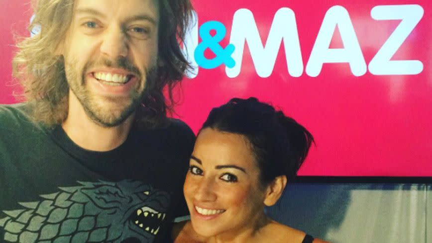 Maz with her current 2Day FM weekend breakfast host Dan Debuf. Source: Instagram