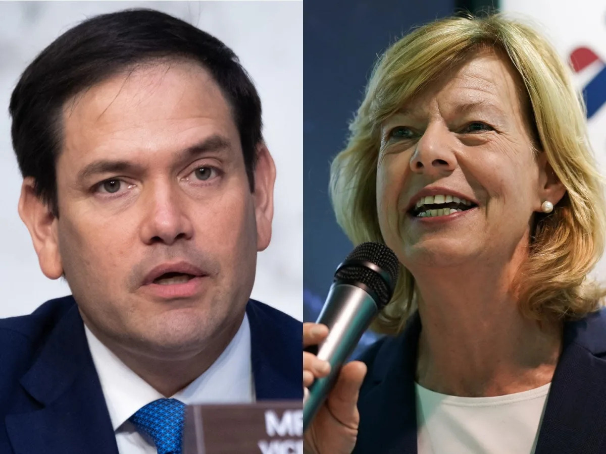 Sen. Tammy Baldwin, who is gay, says she confronted Marco Rubio in an elevator a..