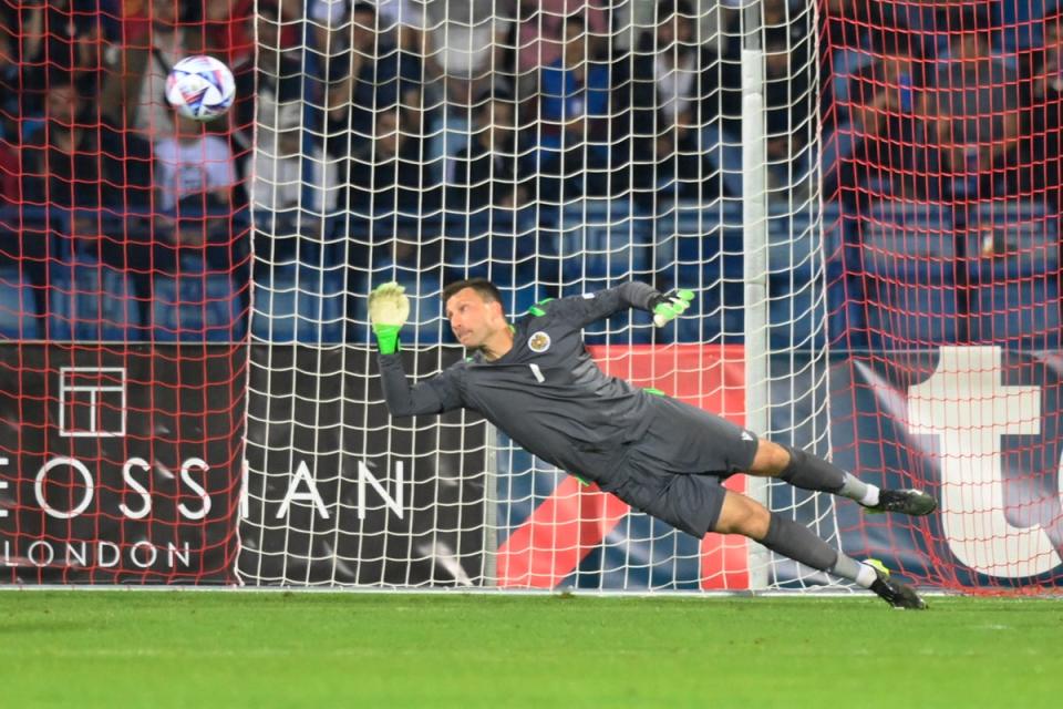 Che Adams helped Scotland to a big away win with his goal in Armenia (Hakob Berberyan/AP) (AP)