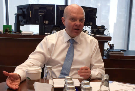 Yuri Soloviev, VTB first deputy president, speaks during an interview with Reuters at his office in Moscow, Russia February 16, 2017. Picture taken February 16, 2017. REUTERS/Katya Golubkova