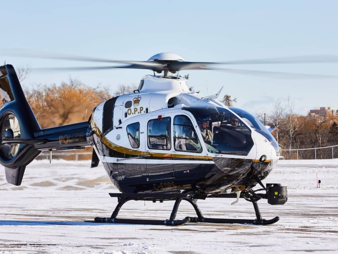 An Ontario Provincial Police helicopter is one of the aircraft deployed to help find a two-passenger Cessna that went missing in northern Ontario. (Joint Rescue Coordination Centre/Twitter - image credit)