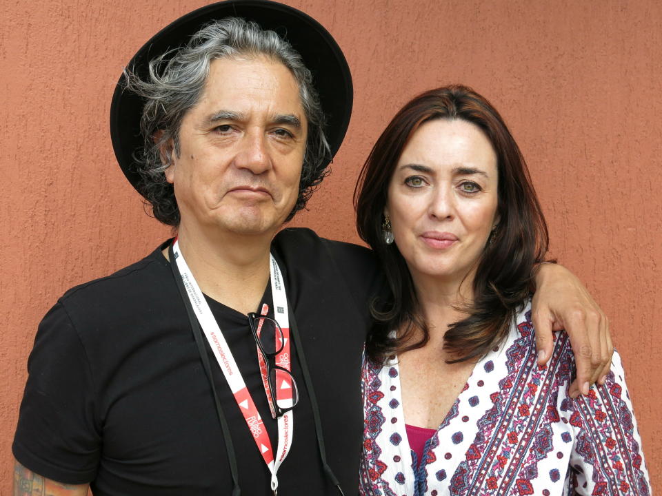 Mexican musician Armando Vega Gil, pictured left with author Beatriz Rivashas, has been found dead at his home. Source: AP