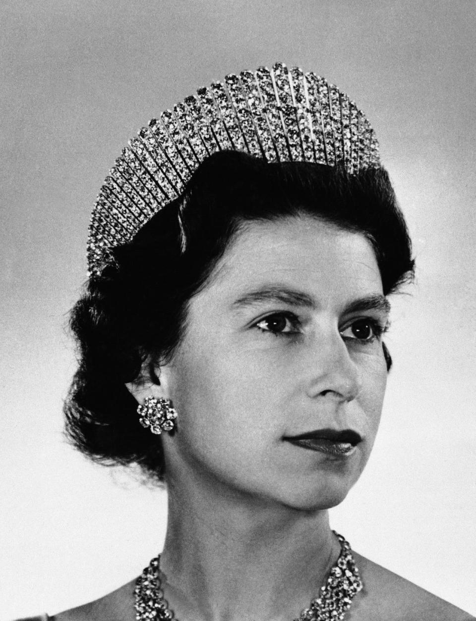 Queen Elizabeth II wearing the Russian kokoshnik tiara in 1961