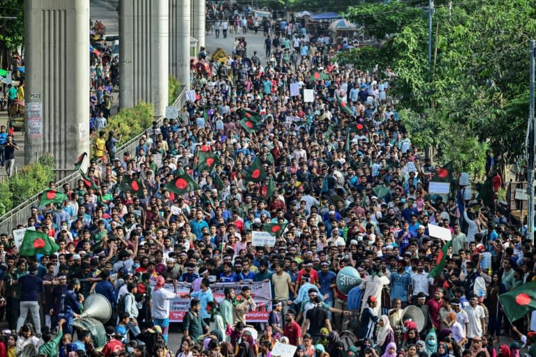 Students launched protests earlier this month, demanding a merit-based system, and have continued demonstrations (MUNIR UZ ZAMAN)