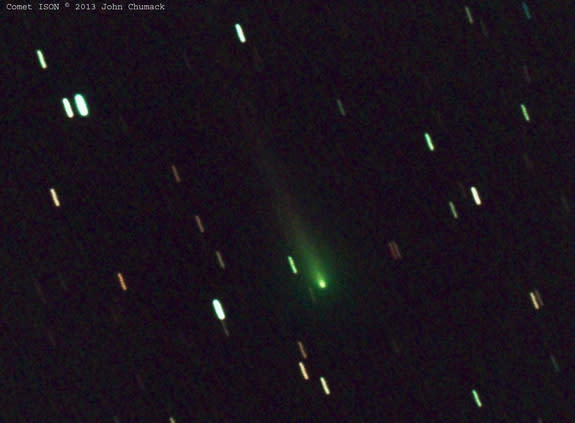 John Chumack sent SPACE.com this photo of comet ISON’s nucleus taken on the morning of Oct. 9 from his dark-sky site at John Bryan State Park in Yellow Springs, Ohio. “I’m excited to see what comet ISON will do in the next 60 days,” he wrote SP