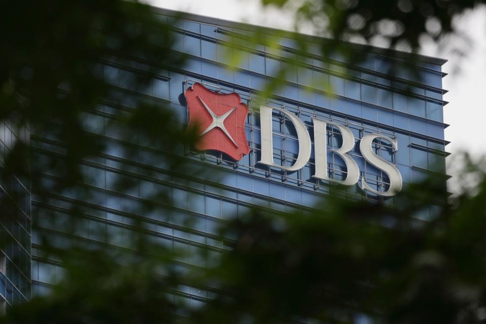 Signage of DBS Bank Ltd. at its company head office in Singapore, on Monday, Feb. 13, 2023.