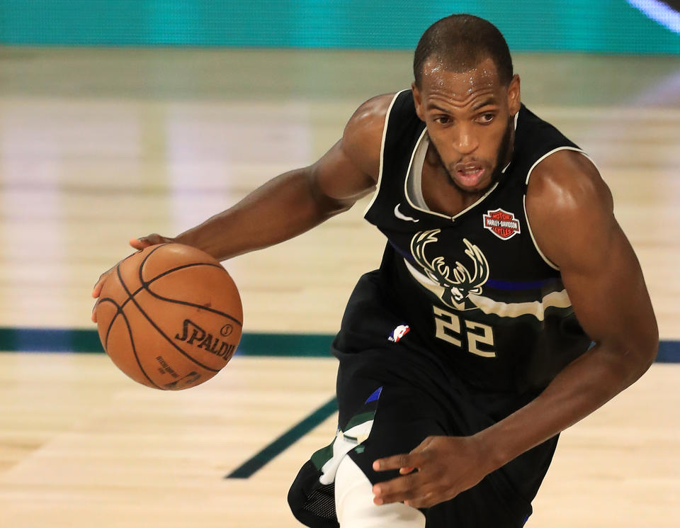 Two-time All-Star Khris Middleton is enjoying a career year for the Milwaukee Bucks. (Mike Ehrmann/Getty Images)