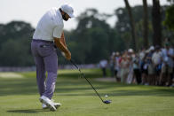 Scottie Scheffler hits his tee shot on the 10th hole during the third round of the RBC Heritage golf tournament, Saturday, April 20, 2024, in Hilton Head Island, S.C. (AP Photo/Chris Carlson)