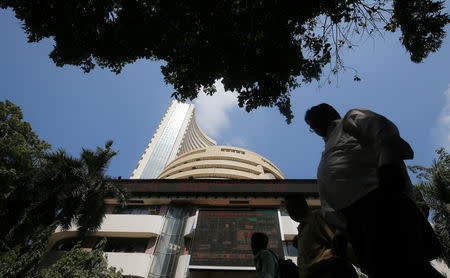 A man walks past the Bombay Stock Exchange (BSE) building in Mumbai, May 20, 2019. REUTERS/Francis Mascarenhas