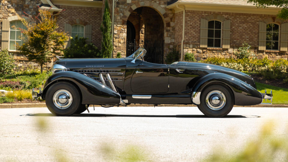 RM Sotheby’s will present this 1935 Auburn 851 Supercharged Speedster at its Hershey auction in October. - Credit: Photo by Alex Stewart, courtesy of RM Sotheby's.