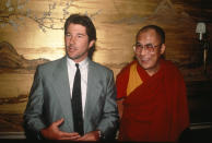 Gere es uno de los grandes embajadores del budismo a nivel mundial. Y a finales de los 80 tuvo un encuentro con Tenzin Gyatso, el decimocuarto Dalai Lama. (Foto: Robin Platzer / Getty Images)