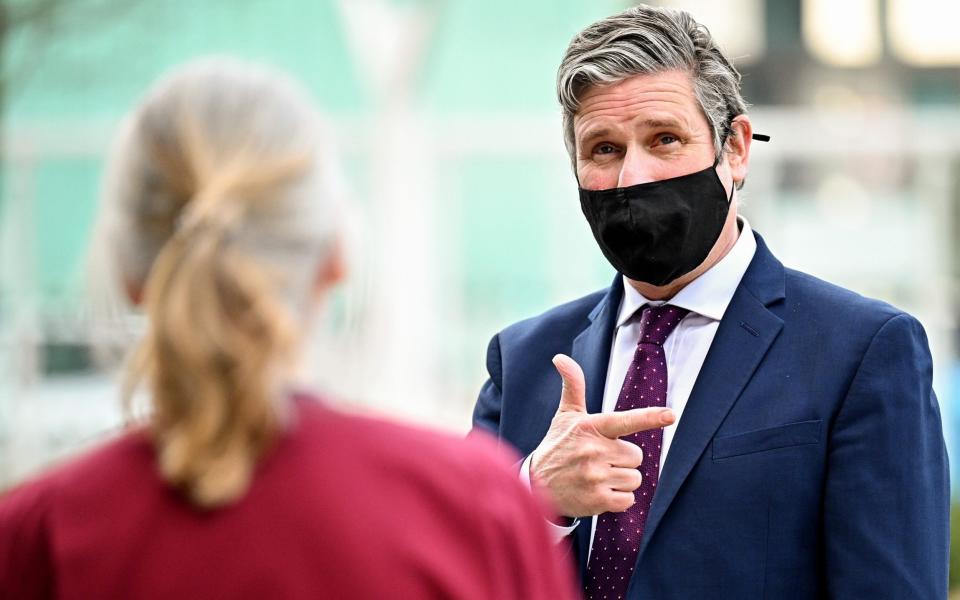 Labour leader Keir Starmer on his visit to Glasgow today  - Getty