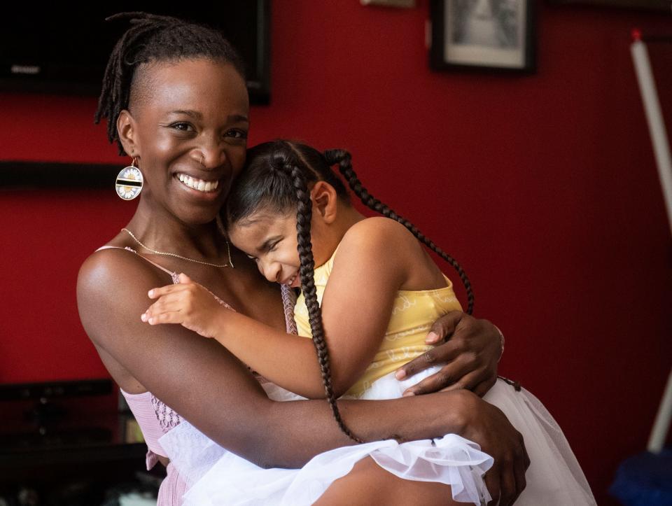 Tameka Diaz poses with her daughter,  Evely Diaz, pose for a portrait in their home in Simpsonville, Thursday, August 5, 2022. 