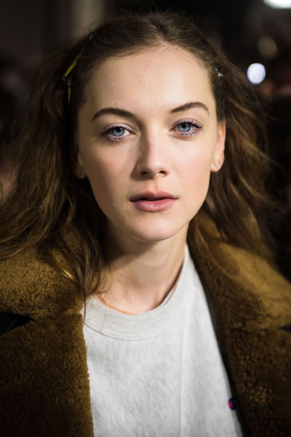 <p><strong>Trend: long lashes </strong></p><p>The make-up at Marques Almeida was "a playful 'day to night' take on classic, natural beauty" that was "confident, cheeky and knowingly undone", according to lead make-up artist Terry Barber. The statement feature of the look was the lashes - which involved a "blinked-on application" of Mac's <a rel="nofollow noopener" href="https://www.maccosmetics.co.uk/product/13848/924/products/makeup/face/multi-use/mixing-medium-lash" target="_blank" data-ylk="slk:Mixing Medium Lash;elm:context_link;itc:0;sec:content-canvas" class="link ">Mixing Medium Lash</a>, £13, with mixed with a range of colourful eyeshadows or pigments (gold, navy and turquoise). </p>