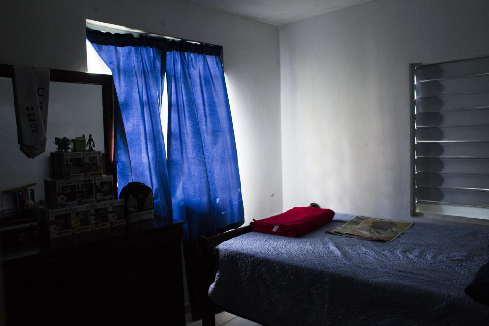 The empty room of Jeancarlo Ruiz N&uacute;&ntilde;ez's younger brother, Jan Miguel, at their home in Lares. (Photo: Erika P. Rodriguez for HuffPost)