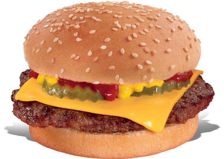 Dairy Queen Original Cheeseburger. Calories: 380, Fat: 16 g (Saturated Fat 8 g and 0.5 g Trans Fat) Sodium 710 mg, Carbohydrates 35 g, Sugar 6 g. <em>(Photo: Dairy Queen)</em>