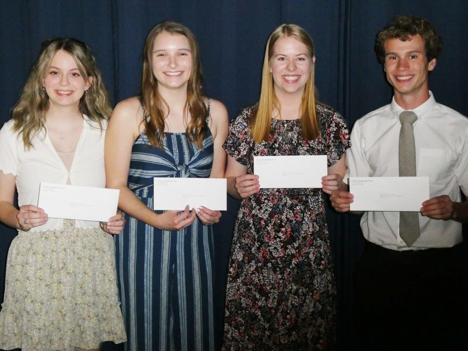 Pontiac Township High School hosted its annual Awards Night on May 11. Among the awards presented to PTHS seniors was the Robert J. and Helen F. Johnston Scholarship that was presented to, from left, Emma O’Lone, Grace Mund, Lydia Grampp and Samuel Fogarty.