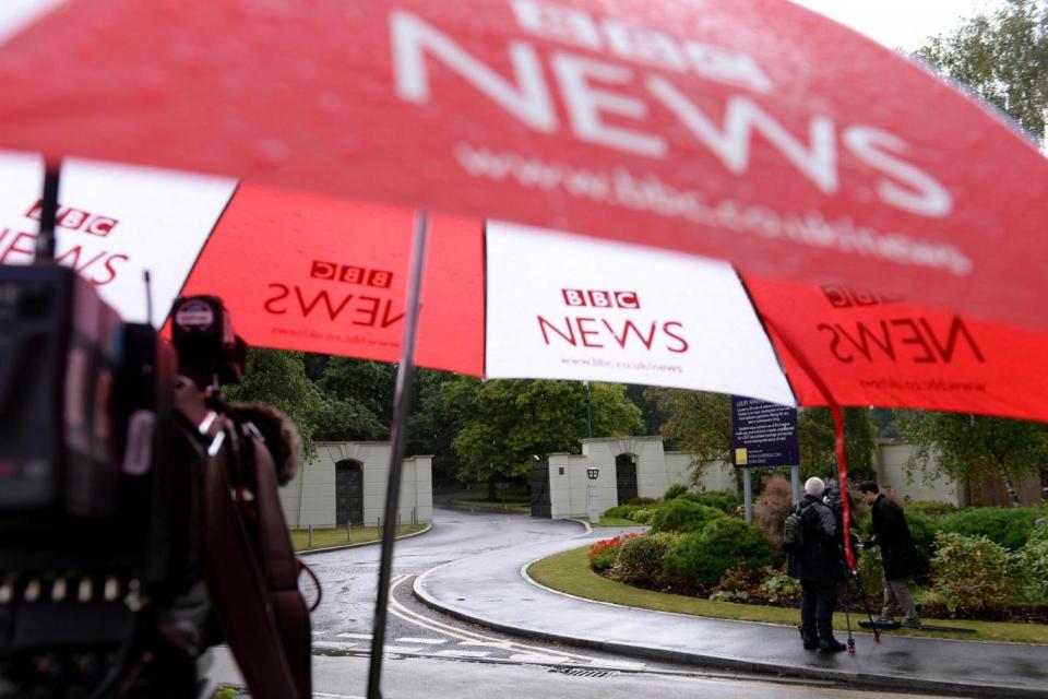 The BBC outside Sir Cliff's home in 2014. (PA)