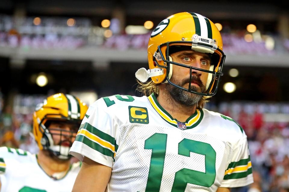 After testing positive for COVID-19, Green Bay Packers quarterback Aaron Rodgers will be sidelined until at least Nov. 13, 2021.