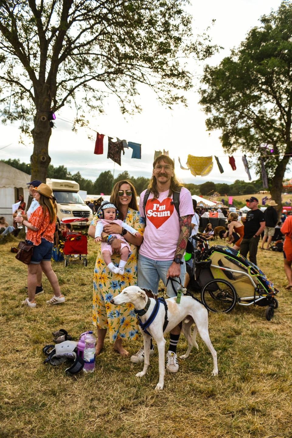 A young family and their dog enjoying the music at Laundry Meadows (Megan Graye)