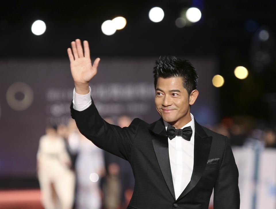 Hong Kong singer and actor Kwok poses on the red carpet at the 50th Golden Horse Film Awards in Taipei