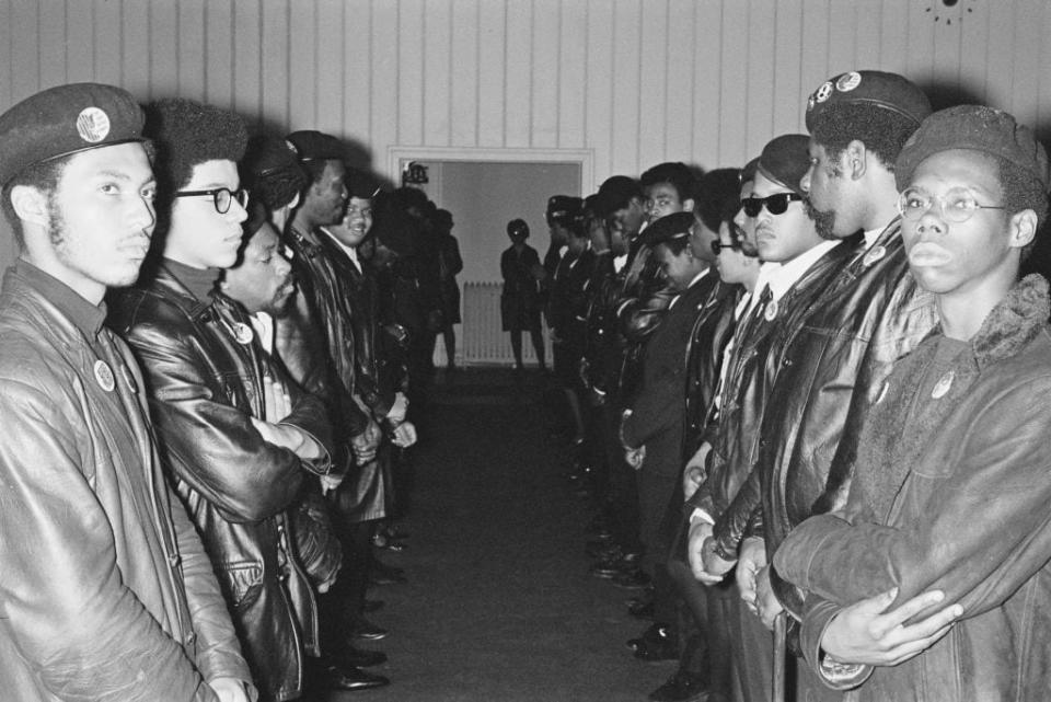Members of the Black Panther Party on USA, April 19, 1969. (Photo by Jean-Pierre Laffont/Michael Ochs Archives/Getty Images)
