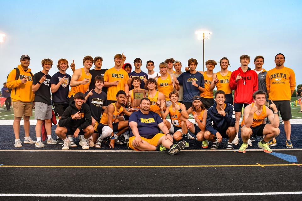 Delta won its third straight boys track and field sectional title at Delta High School on Thursday, May 18, 2023.