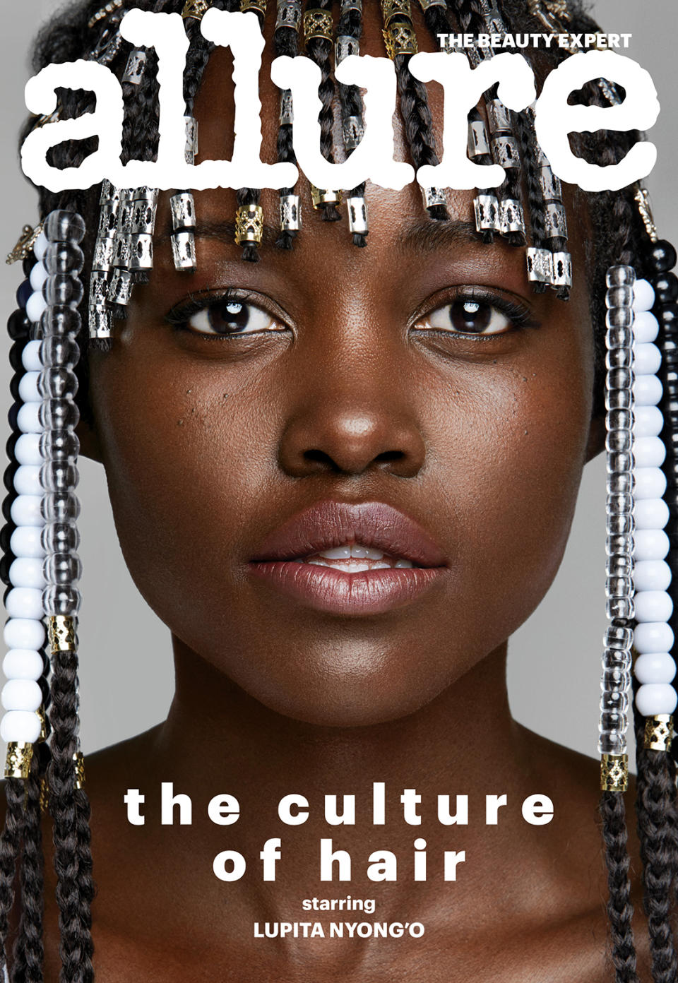 Braids and beads. Lupita Nyong'o dons a beautiful braided 'do on the cover of Allure. (Photo: Patrick Demarchelier for Allure)