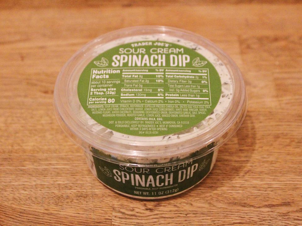 trader joes spinach dip