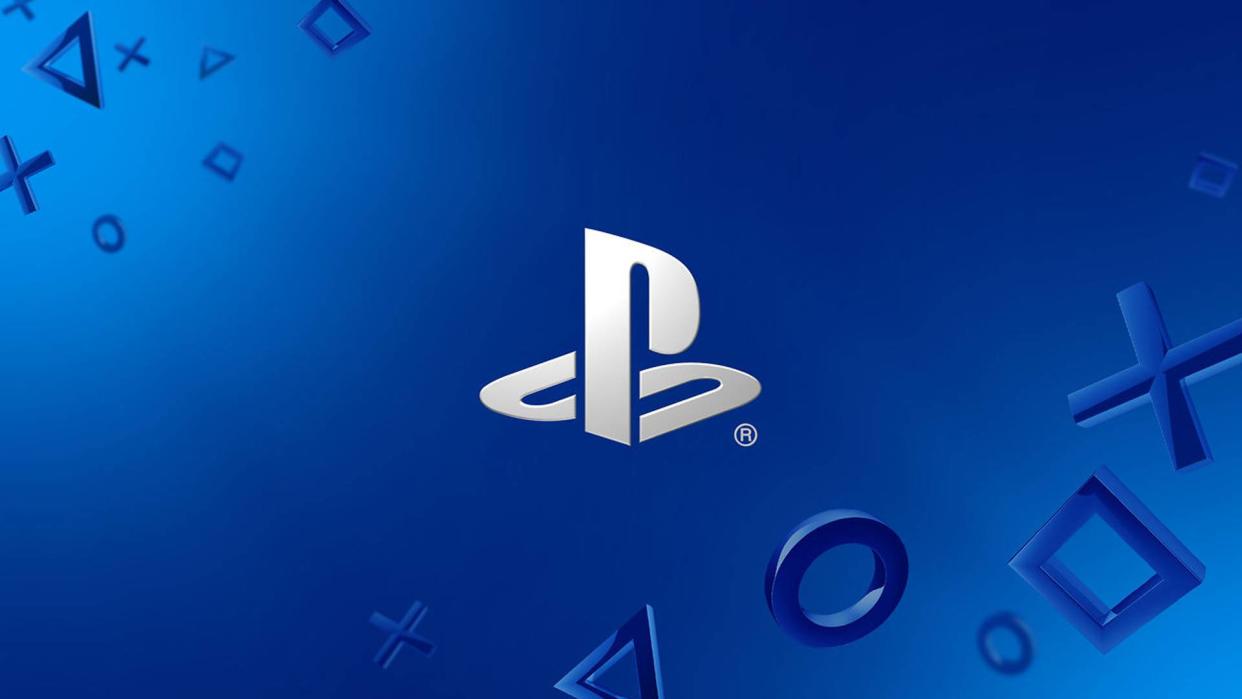  The PlayStation logo against a blue background 