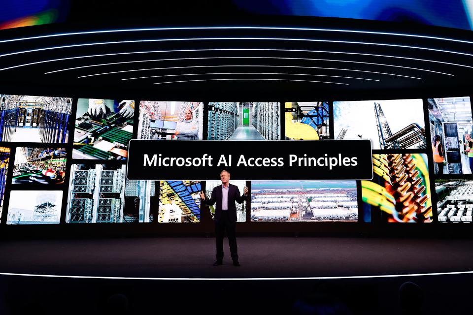 Brad Smith, Vice Chair and President of Microsoft, speaking at Mobile World Congress 2024