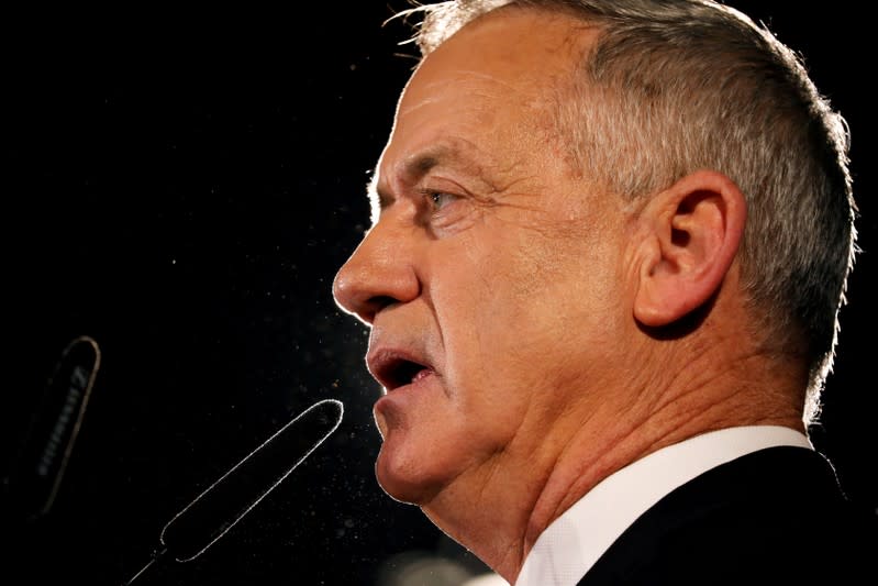 FILE PHOTO: Benny Gantz, head of Israel Resilience Party, presents the party list in Tel Aviv, Israel