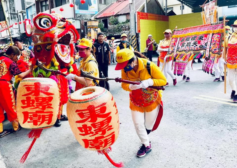 東螺天后宮蒞臨大庄浩天宮參香交流。（記者陳金龍攝）