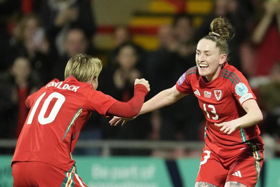 LEADERS: Legend Jess Fishlock set up Rachel Rowe for Wales' opener in Kosovo (picture from Croatia win) <i>(Image: PA)</i>