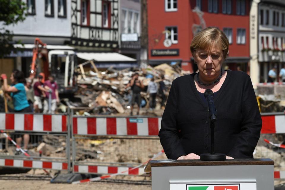 Angela Merkel pledged €500 million to victims of flash floods in Germany earlier this summer (REUTERS)