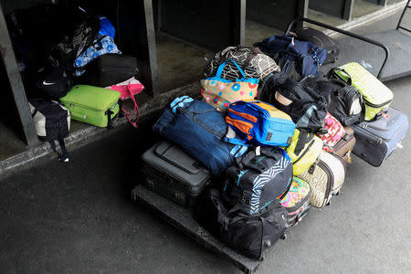 Bags and suitcases are seen at a bus station in Caracas, Venezuela May 21, 2018. Picture taken May 21, 2018. REUTERS/Marco Bello