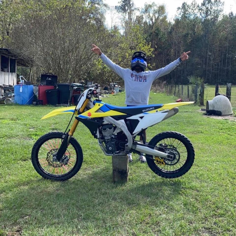 James Wilkerson and his dirt bike