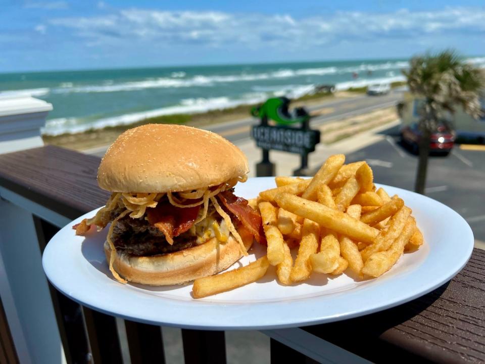 Biker Burger from Oceanside Beach Bar & Grill in Flagler Beach.