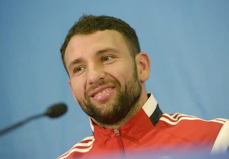 Romania's captain Razvan Rat attends his team's news conference at the Helsinki Olympic Stadium October 13, 2014. REUTERS/Markku Ulander/Lehtikuva