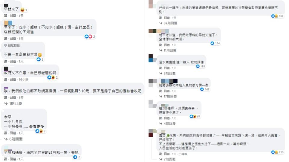 民眾抱怨物價上漲。（圖／翻攝自朱學恒的阿宅萬事通事務所臉書）