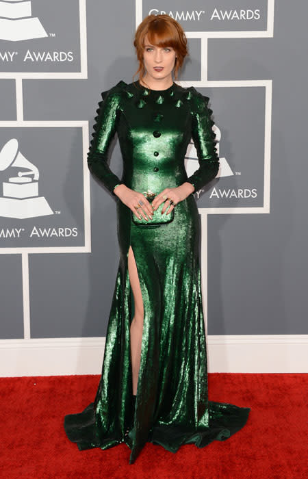 Singer Florence Welch arrives at the 55th Annual GRAMMY Awards at Staples Center on February 10, 2013 in Los Angeles, California. (Photo by Jason Merritt/Getty Images)