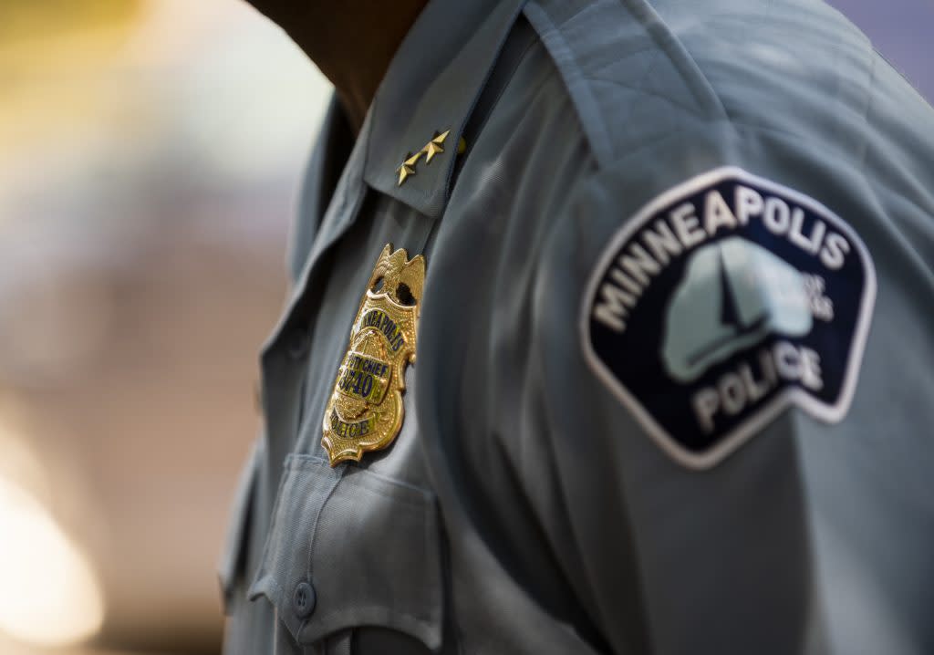 Minneapolis Police Deputy Chief Art Knight speaks with people gathered near a crime scene on June 16, 2020 in Minneapolis, Minnesota. (Photo by Stephen Maturen/Getty Images)