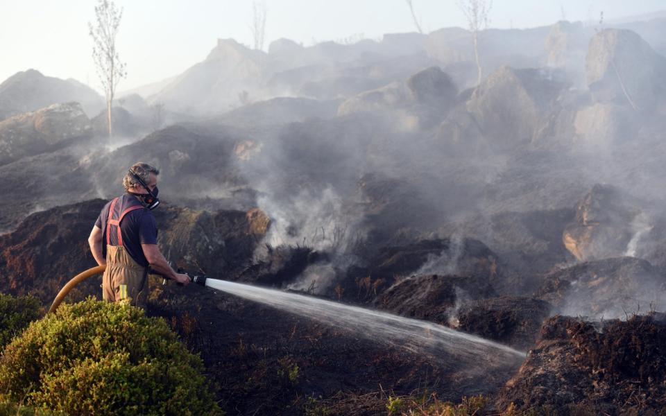 Firefighters tackle a huge fire on Ilkley Moor, West Yorkshire - Guzelian Ltd