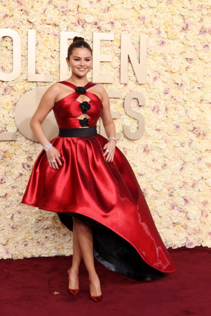 Selena Gomez attends the 81st Annual Golden Globe Awards at The Beverly Hilton on January 07, 2024 in Beverly Hills, California.