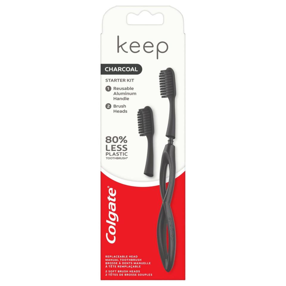 <p>If you love using a manual toothbrush, but want something a little more eco friendly, this <span>Colgate Keep Manual Toothbrush</span> ($10) is for you. You replace the head, like an electric toothbrush, but the handle remains the same.</p>