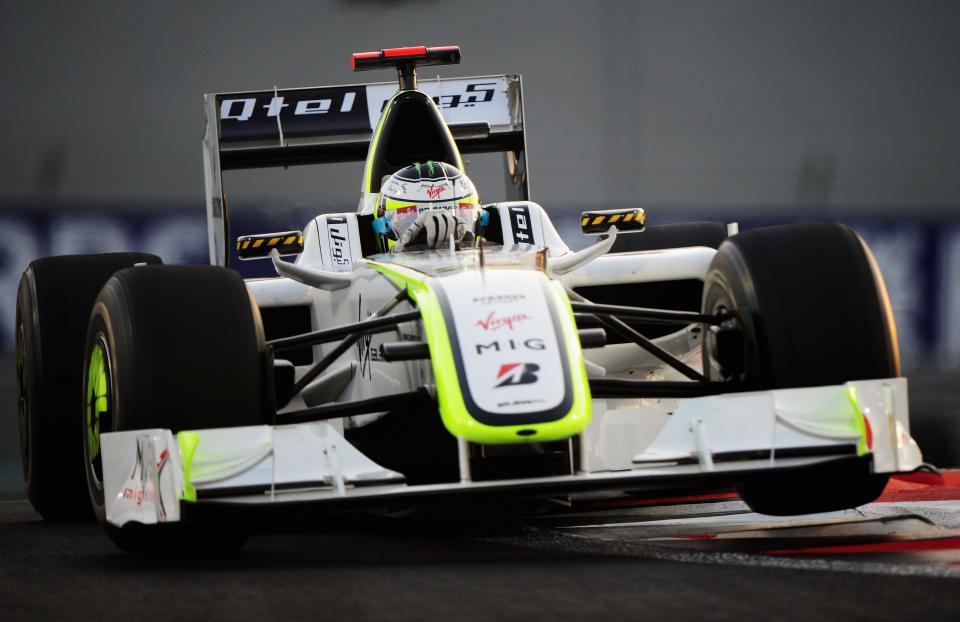 ABU DHABI, UNITED ARAB EMIRATES - NOVEMBER 01: Jenson Button of Great Britain and Brawn GP drives during the Abu Dhabi Formula One Grand Prix at the Yas Marina Circuit on November 1, 2009 in Abu Dhabi, United Arab Emirates. (Photo by Clive Mason/Getty Images)